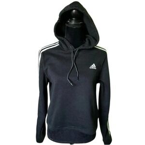 Adidas 3-Stripe‎ Primegreen Fleece Hoodie Women Medium Black